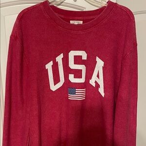 Maurices Red USA Crew Neck Sweater